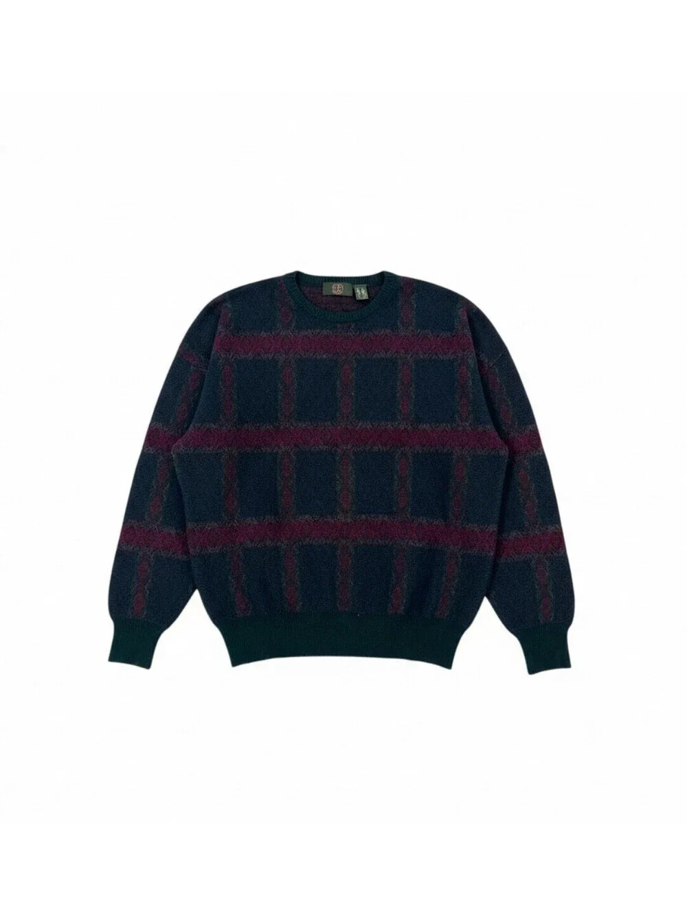 Club Room Merino Wool Sweater Men’s L Made in Italy Vintage Geometric Knit